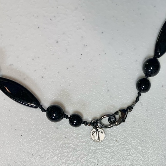 Talbots Black Faceted Glass Bead Single Strand Statement Necklace, [20” Hanging] - Picture 6 of 7